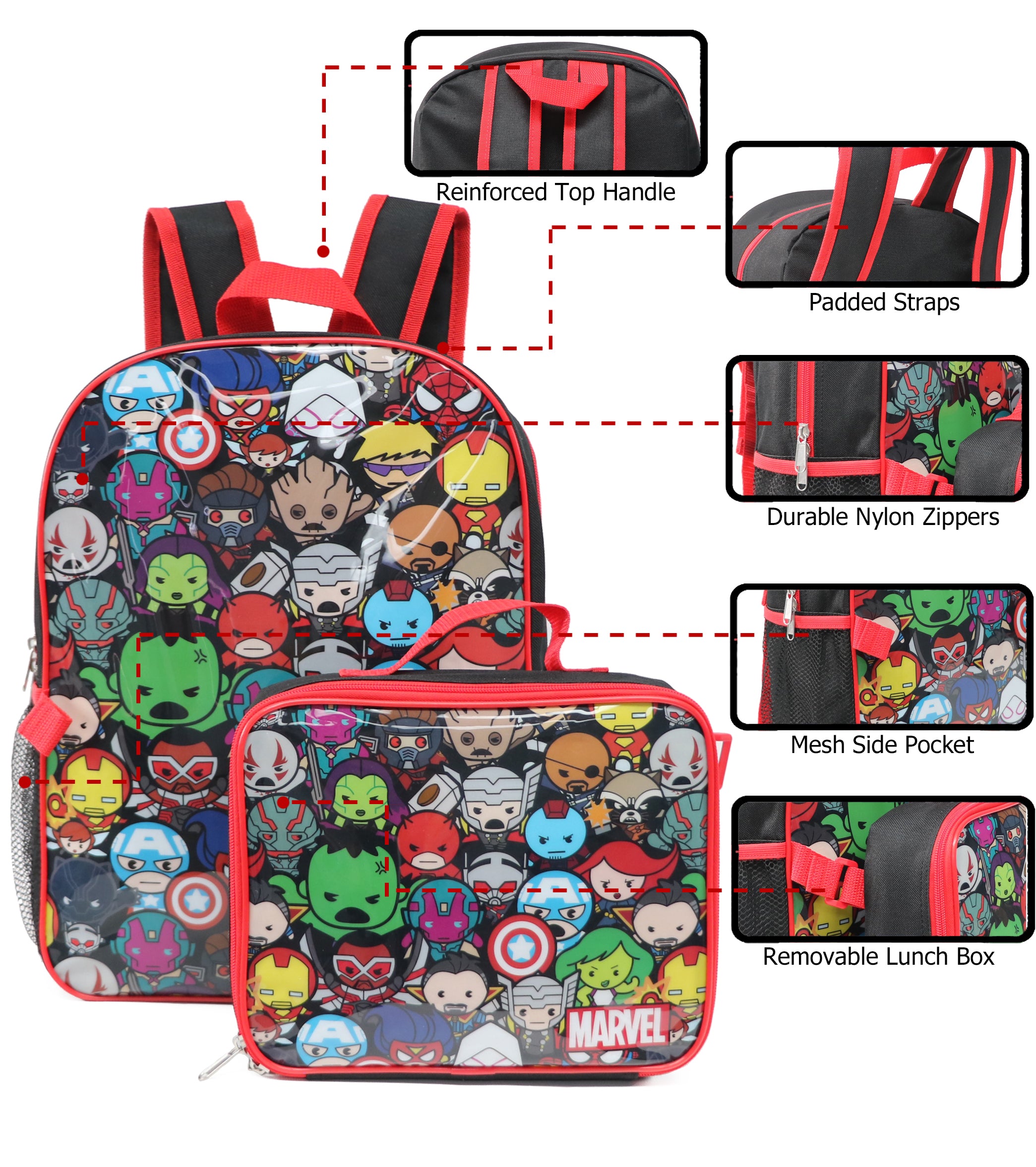 Marvel Kawaii Soft Insulated School Lunch Box