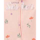 Carters Girls 0-9 Months Little Sister 2-Way Zip Cotton Sleep & Play