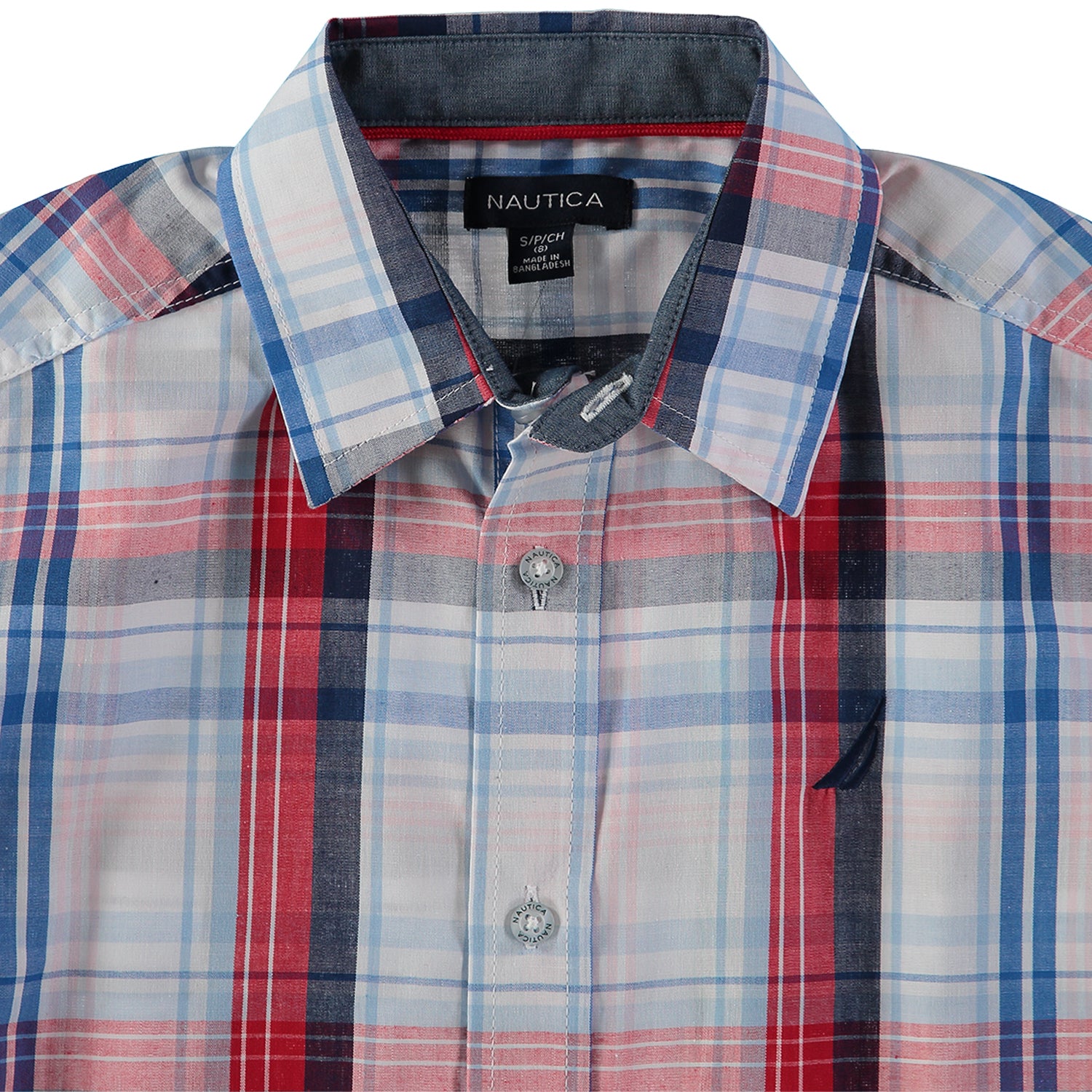 Nautica Boys 8-20 Plaid Woven Shirt 8 / Blue Nautica Boys 8-20 Plaid Woven Shirt 8 / Blue