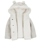 Carters Unisex Baby 0-24 Months Sherpa-Lined Hooded Cardigan