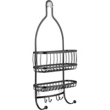iDesign York Metal Wire Hanging Shower Caddy, 10'' x 4'' x 22'', Matte Black
