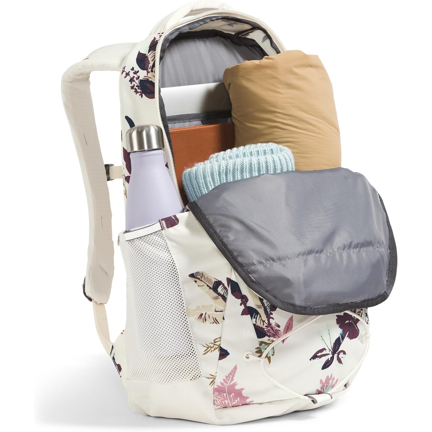 north face floral backpack white The North Face Women's Jester Backpack: Minimal Grey Dark Heather/Minimal Grey