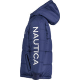 Nautica Boys 4-7 Sail Hooded Bubble Jacket with Polar Fleece Lining