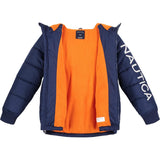 Nautica Boys 4-7 Sail Hooded Bubble Jacket with Polar Fleece Lining