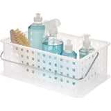 iDesign Spa BPA-Free Recycled Plastic Medium Stackable Basket, 8.7'' x 13.9'' x 5.1'', Frost