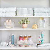 iDesign Spa BPA-Free Recycled Plastic Medium Stackable Basket, 8.7'' x 13.9'' x 5.1'', Frost