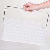 iDesign Spa BPA-Free Recycled Plastic Medium Stackable Basket, 8.7'' x 13.9'' x 5.1'', Frost
