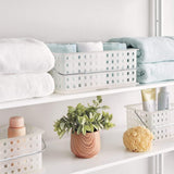 iDesign Spa BPA-Free Recycled Plastic Medium Stackable Basket, 8.7'' x 13.9'' x 5.1'', Frost