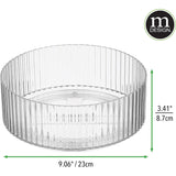 mDesign Fluted Lazy Susan Turntable Plastic Spinner for Kitchen and Bathroom Cabinet, 9''