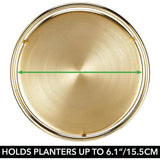 mDesign Metal 9-Inch Tall Circular Plant Stand, Soft Brass
