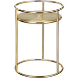 mDesign Metal 9-Inch Tall Circular Plant Stand, Soft Brass