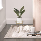 mDesign Metal 9-Inch Tall Circular Plant Stand, Soft Brass