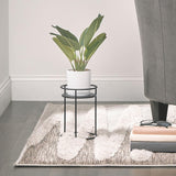 mDesign Metal 9-Inch Tall Circular Plant Stand, 2 Pack - Matte Black