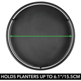 mDesign Metal 9-Inch Tall Circular Plant Stand, 2 Pack - Matte Black