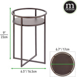 mDesign Metal Mid Century Planter Indoor/Outdoor Stands, 9'' Tall - 2 Pack - Bronze
