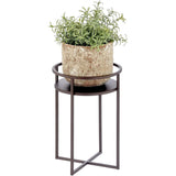 mDesign Metal Mid Century Planter Indoor/Outdoor Stands, 9'' Tall - 2 Pack - Bronze