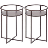 mDesign Metal Mid Century Planter Indoor/Outdoor Stands, 9'' Tall - 2 Pack - Bronze