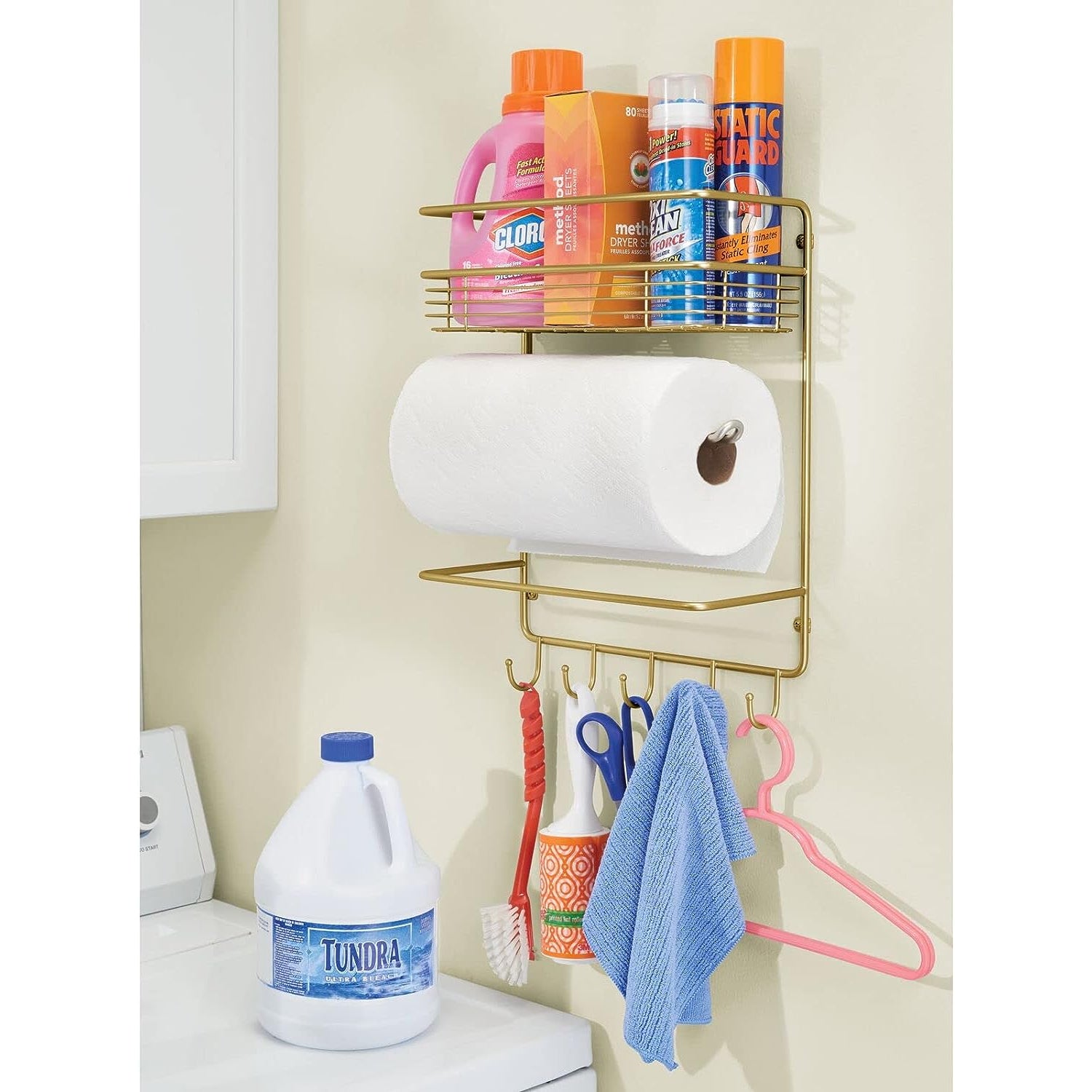 mDesign Plastic Wall Mount / Under Cabinet Paper Towel Holder - White