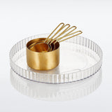 mDesign Fluted Lazy Susan Turntable Plastic Spinner for Kitchen and Bathroom Cabinet, 9''