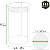 mDesign Metal 12-Inch Tall Circular Plant Stand, 2 Pack - Matte White