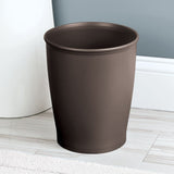 mDesign Plastic Bathroom Garbage Can, 1.6 Gallon Trash Can - 2 Pack - Bronze