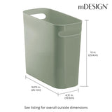 mDesign Plastic Small Trash Can, 1.5 Gallon, Olive Green