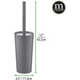 mDesign Steel Toilet Bowl Brush and Holder Combo, Mirri Collection - Graphite Gray