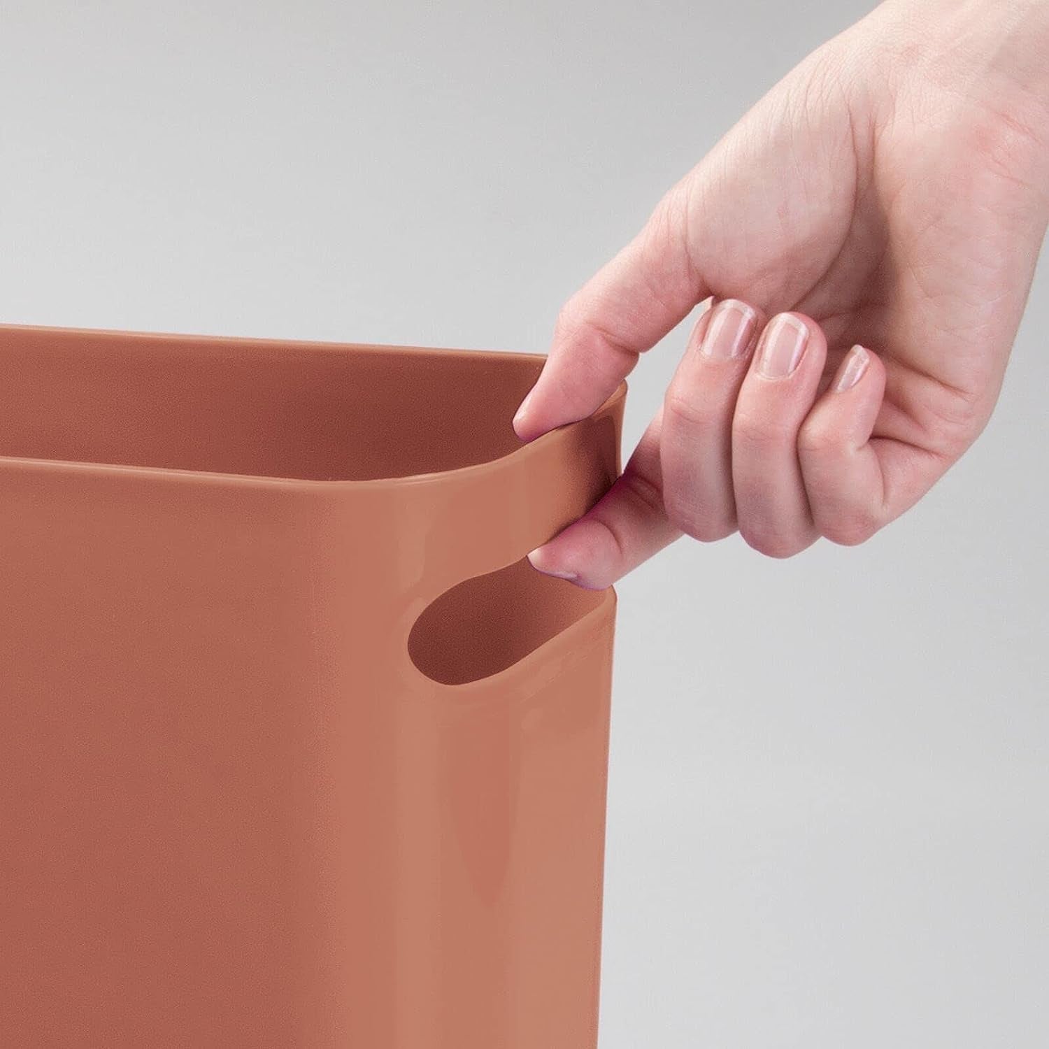 mDesign Plastic Small Trash Can, 1.5 Gallon, Terracotta