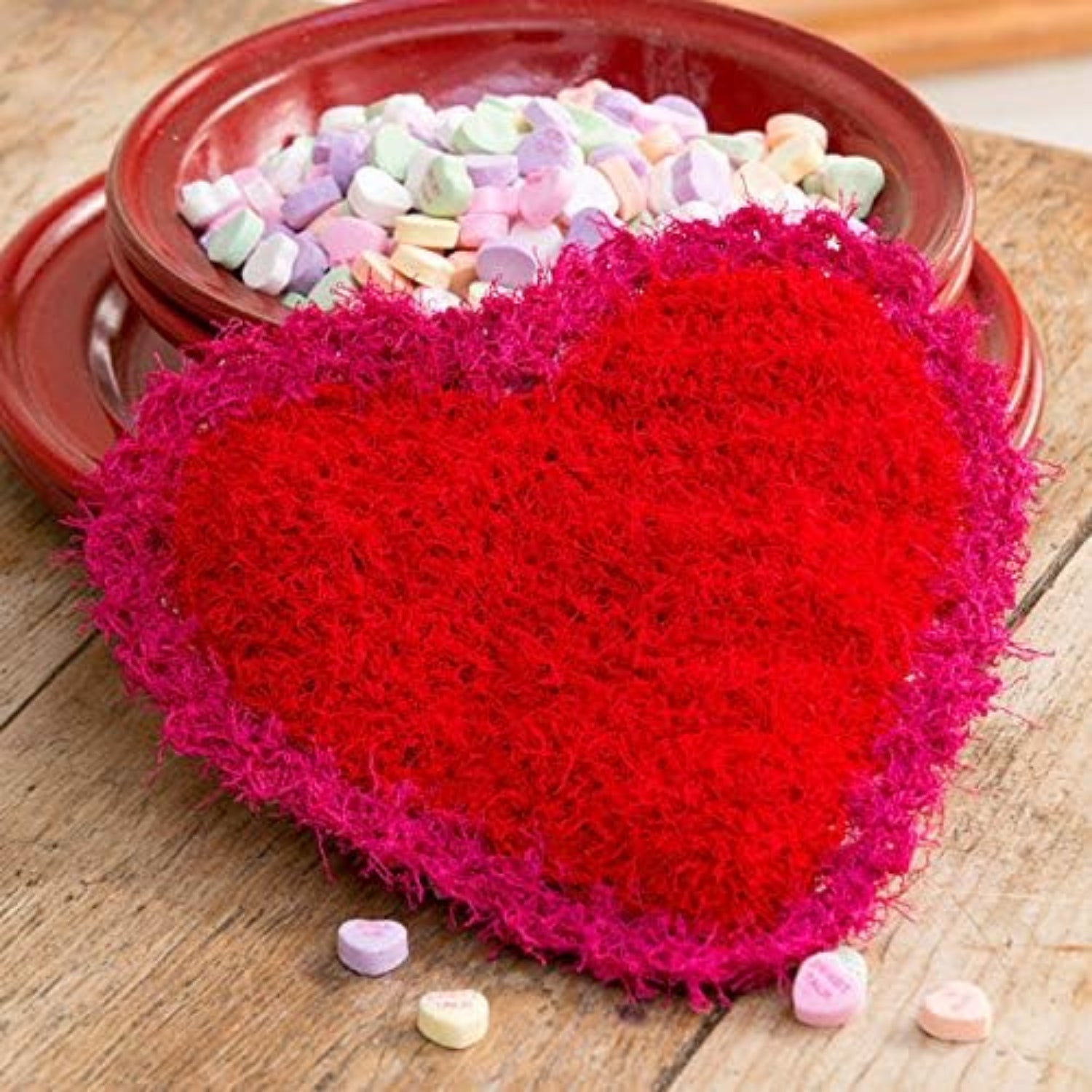 RED HEART Scrubby Cotton Yarn, Coral