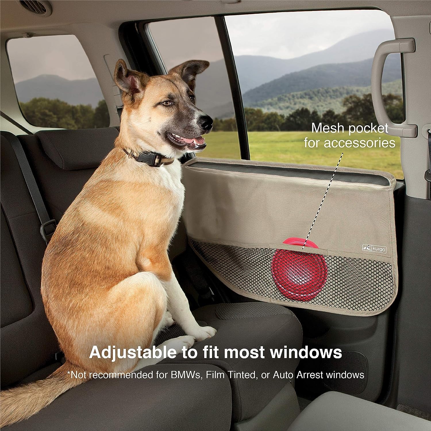Kurgo Car Door Guard for Dogs, Pet Protector for Car Doors, Hampton Sand