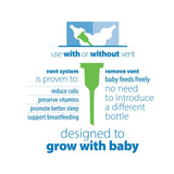 Dr. Browns Natural Flow® Anti-Colic Options+™ Narrow Baby Bottles 8 oz/250 mL, with Level 1 Slow Flow Nipple, 3 Pack, Purple, 0m+