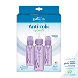Dr. Browns Natural Flow® Anti-Colic Options+™ Narrow Baby Bottles 8 oz/250 mL, with Level 1 Slow Flow Nipple, 3 Pack, Purple, 0m+