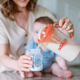 Dr. Browns Baby Formula Mixing Pitcher with Adjustable Stopper, Locking Lid & No Drip Spout, Orange, BPA Free, 36oz