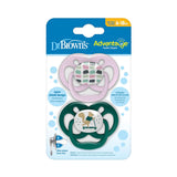 Dr. Brown's Advantage Baby Pacifiers, Fully Symmetrical Soother with Soft Silicone Bulb, 6 -18 Month, 2 Count