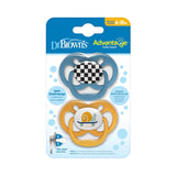 Dr. Brown's Advantage Baby Pacifiers, Fully Symmetrical Soother with Soft Silicone Bulb, 6 -18 Month, 2 Count