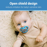 Dr. Brown's Advantage Baby Pacifiers, Fully Symmetrical Soother with Soft Silicone Bulb, 6 -18 Month, 2 Count