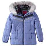 London Fog Girls 7-16 Heavyweight Jacket with Faux Fur Hood and Matching Headband