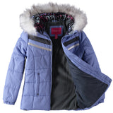 London Fog Girls 7-16 Heavyweight Jacket with Faux Fur Hood and Matching Headband