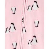 Carters Baby Girl 1-Piece Penguin Fleece Footie Pajama