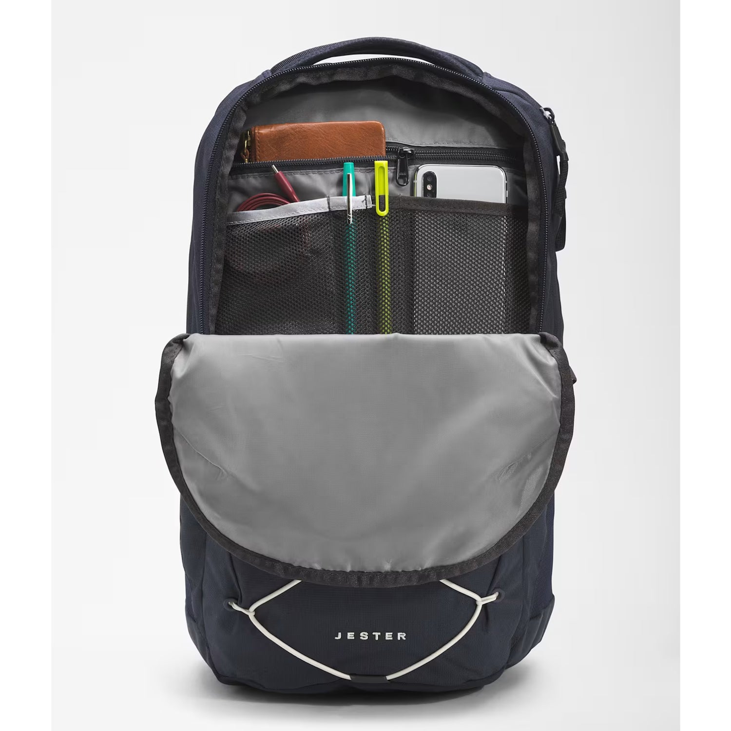 inside of north face jester backpack The North Face Jester Backpack: MID Grey Dark Heather/Black