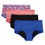 Hanes girls Period Underwear, Comfort Period Boyshort Panties for Girls, Moderate Protection