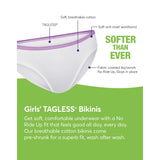 Hanes Girls 5 Pack Tagless Bikinis Cotton Stretch Ultimate No Roll Waistband
