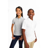 French Toast Girls Short Sleeve Interlock Polo with Picot Collar