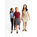 French Toast Girls Short Sleeve Interlock Polo with Picot Collar
