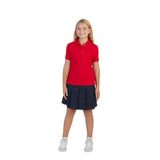 French Toast Girls Short Sleeve Interlock Polo with Picot Collar
