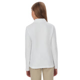 French Toast Girls 7-20 Long Sleeve Interlock Polo with Picot Collar