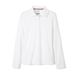 French Toast Girls 7-20 Long Sleeve Interlock Polo with Picot Collar