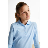 French Toast Girls 7-20 Long Sleeve Interlock Polo with Picot Collar