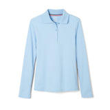 French Toast Girls 7-20 Long Sleeve Interlock Polo with Picot Collar