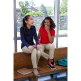 French Toast Girls 7-20 Long Sleeve Interlock Polo with Picot Collar